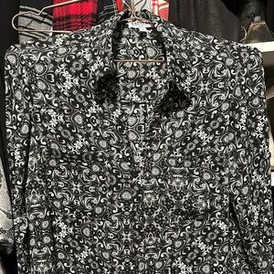 Express Black and White Floral Blouse